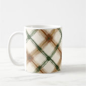 Mug Carreaux Vert Marron Crème Rayures (Gauche)