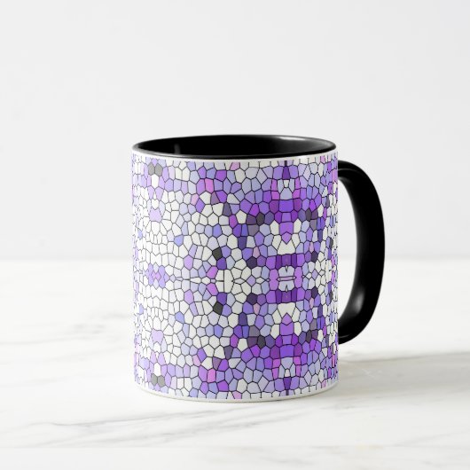 Mug Carreaux violets - mosaïque, style grec, (Devant droit)