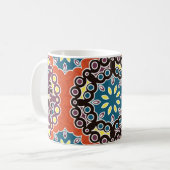 Mug Carrelage arabe, motif patchwork vintage. (Devant gauche)