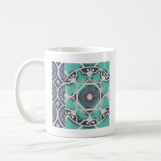 Mug Carrelage bleu Batik II (Gauche)