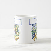 Mug Carrelage bleu italien et citrons | votre nom (Centre)