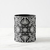 Mug Carrelage chinois Art Nouveau - Blanc sur noir (Centre)