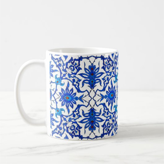 Mug Carrelage chinois Art Nouveau - Cobalt Bleu & Blan (Gauche)