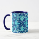 Mug Carrelage chinois Art Nouveau - Turquoise et Bleu (Gauche)