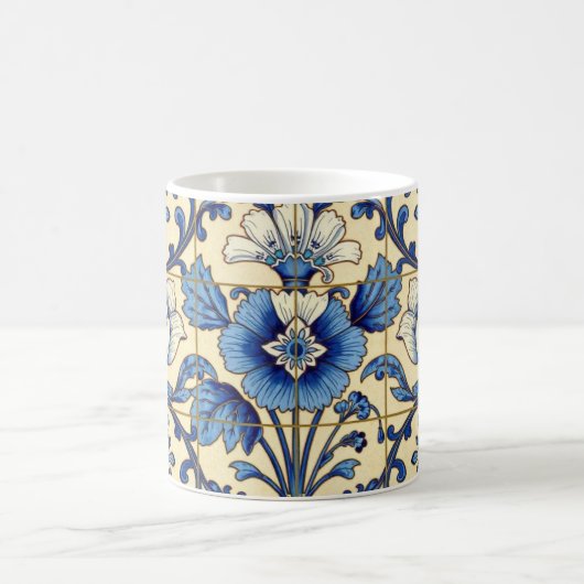 Mug Carrelage Décor Bleu Et Blanc (Centre)