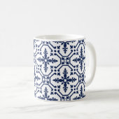 Mug Carrelage décoratif géométrique bleu marocain (Devant droit)