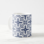 Mug Carrelage décoratif géométrique bleu marocain (Devant gauche)