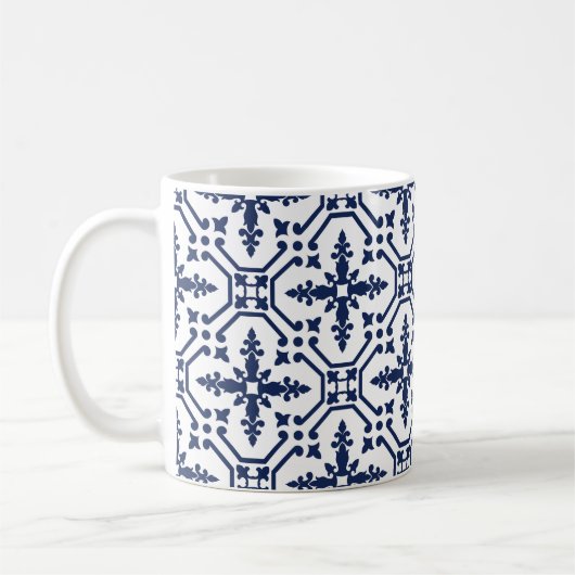 Mug Carrelage décoratif géométrique bleu marocain (Gauche)