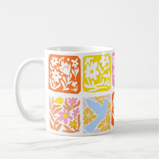 Mug Carrelage floral coloré Botanique Folk Whimsical