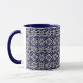 Mug Carrelage italien rustique Azulejo bleu blanc géom (Gauche)