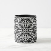 Mug Carrelage marocain, blanc avec arrière - plan noir (Centre)