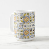 Mug Carrelage Méditerranéen au Citron Design Italien C (Devant gauche)