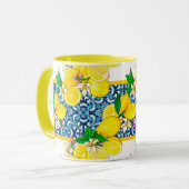 Mug Carrelage méditerranéen clair Sicilien Citrus Lemo (Devant gauche)