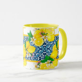 Mug Carrelage méditerranéen clair Sicilien Citrus Lemo (Devant droit)