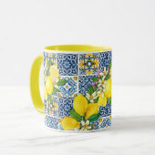 Mug Carrelage méditerranéen clair Sicilien Citrus Lemo (Devant gauche)