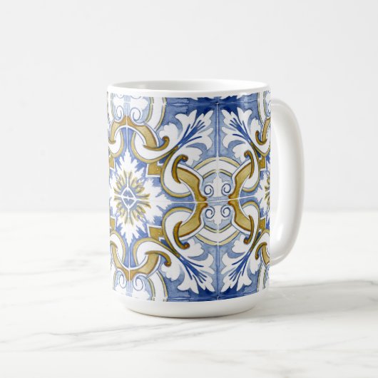 Mug Carrelage méditerranéen, majolica, style sicilien  (Devant droit)