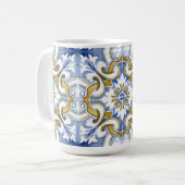 Mug Carrelage méditerranéen, majolica, style sicilien  (Devant gauche)