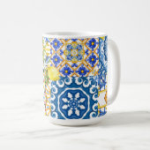 Mug Carrelage méditerranéen, majolica, style sicilien (Devant droit)