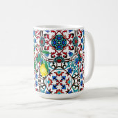 Mug Carrelage méditerranéen, mosaïque, citron, art d'é (Devant droit)