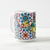 Mug Carrelage méditerranéen, mosaïque, citron, art d'é (Devant gauche)