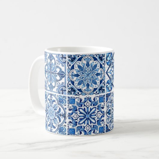 Mug Carrelage méditerranéen, Portugais, Azulejo, Majol (Devant gauche)