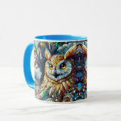 Mug Carrelage mosaïque Loup et hibou (Devant gauche)