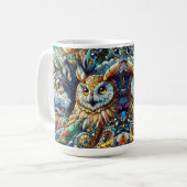 Mug Carrelage mosaïque Loup et hibou (Devant gauche)