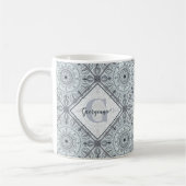 Mug Carrelage personnalisé Harmonie florale Gris Manda (Gauche)
