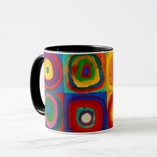 Mug Carrés avec cercles, Abstraits, Wassily Kandinsky (Devant gauche)