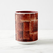 Mug Carrés avec texture murale rouge foncé et clair (Centre)