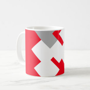 Mug Carrés blancs imbriqués sur fond rouge