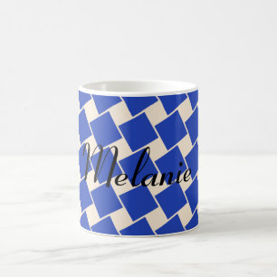 Mug Carrés Bleu Denim et Blanc Antique