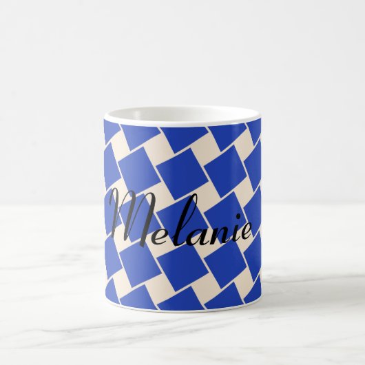 Mug Carrés Bleu Denim et Blanc Antique (Centre)
