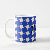 Mug Carrés Bleu Denim et Blanc Antique (Gauche)