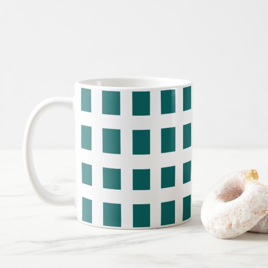 Mug Carrés Bleus (Avec donut)