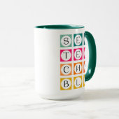 Mug Carrés colorés enseignables à coudre (Devant droit)