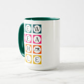 Mug Carrés colorés enseignables à coudre (Devant gauche)