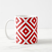 Mug Carrés de grand-mère rouges et blancs (Gauche)