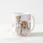 Mug Carrés de la ceinture rose léopard (Devant droit)