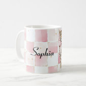 Mug Carrés de la ceinture rose léopard (Devant gauche)