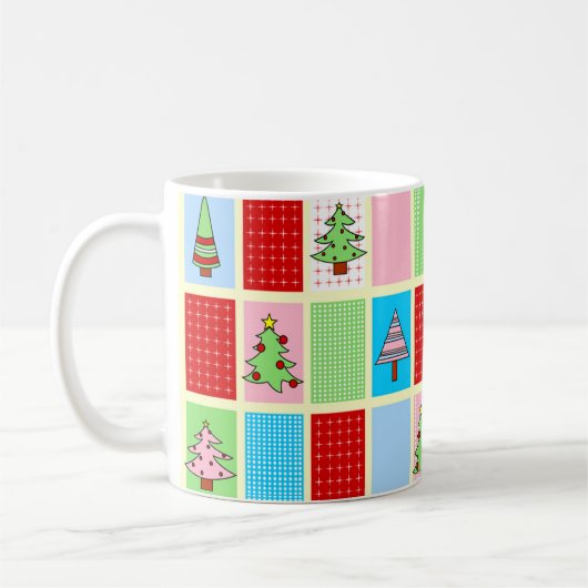 Mug Carrés de Noël colorés (Gauche)