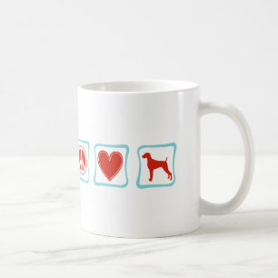 Mug Carrés de Peace Love Weimaraners