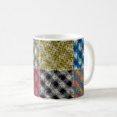 Mug Carrés de toile arrondie Patchwork Vintage (Devant droit)