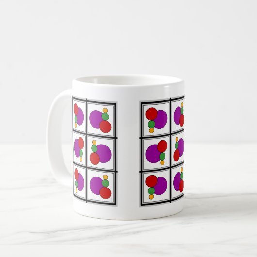 Mug Carrés et cercles Abstraits (Devant gauche)