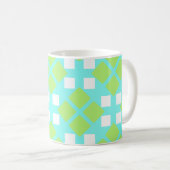 Mug Carrés et diamants en Cyan (Devant droit)