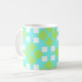 Mug Carrés et diamants en Cyan (Devant gauche)