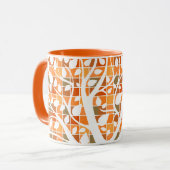Mug Carrés et feuilles d'automne (Devant gauche)