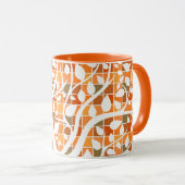 Mug Carrés et feuilles d'automne (Devant droit)