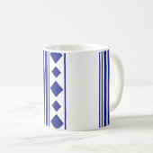 Mug Carrés et lignes bleus (Devant droit)