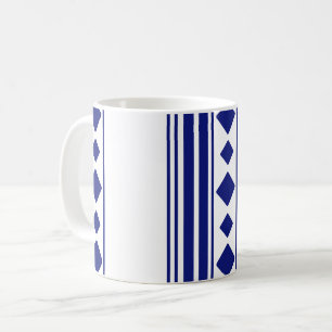 Mug Carrés et lignes bleus